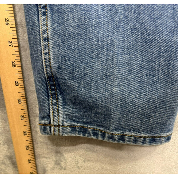 Cruel Girl Relaxed Jeans Womens 17 Long Medium Blue Tapered Leg AS IS Work Denim - Picture 10 of 12